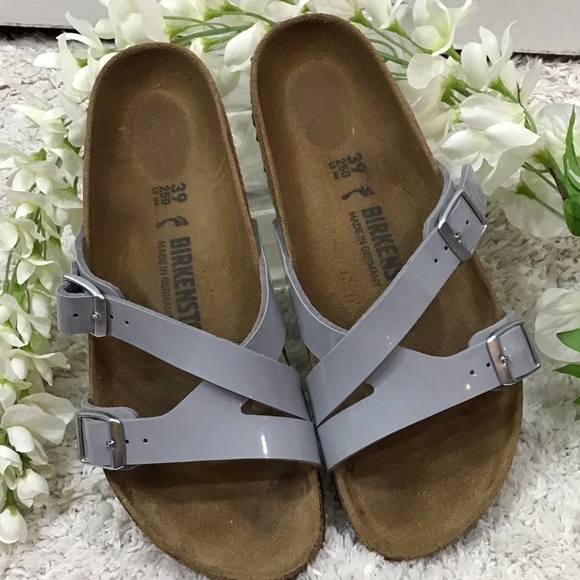 Birkenstock Yao Birko-Flor gray shine comfort sandals 39 8